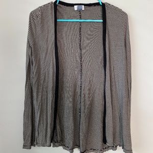 Old Navy Striped Black/White Long Sleeve Cardigan